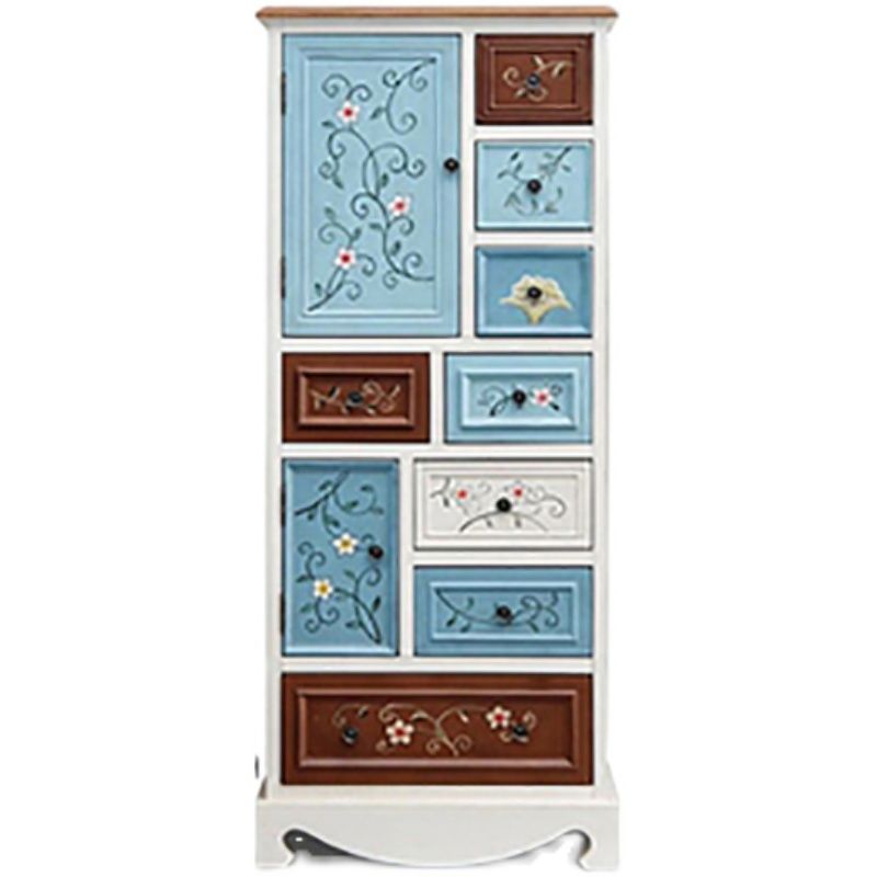 Wood Combo Dresser Traditional Style Vertical Chest for Bedroom