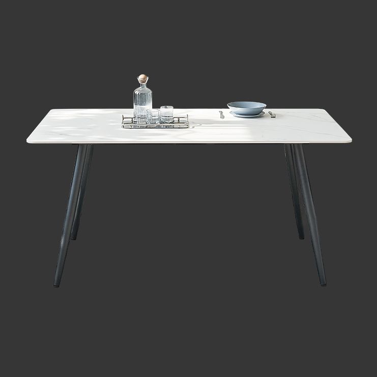 Mesa de comedor de rectángulo industrial de metal mesa de piedra sinterizada para comedor