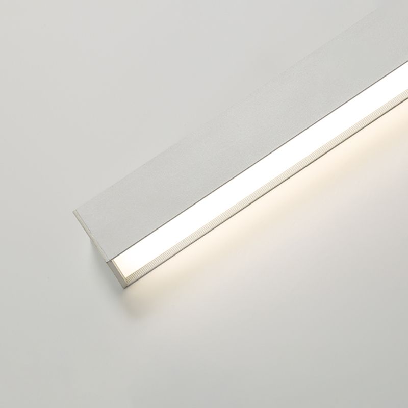 Linear Shape Ceiling Fixture Modern Style Metal 1 Light Ceiling Mounted Light in White