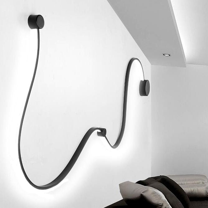 Curve Sconce Light Fixture Modern Minimalist Style Acrylic 1 Light Sconces