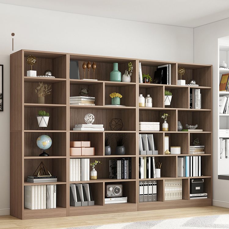 Closed Back Bookcase Contemporary Style Bookshelf for Home Office Study Room