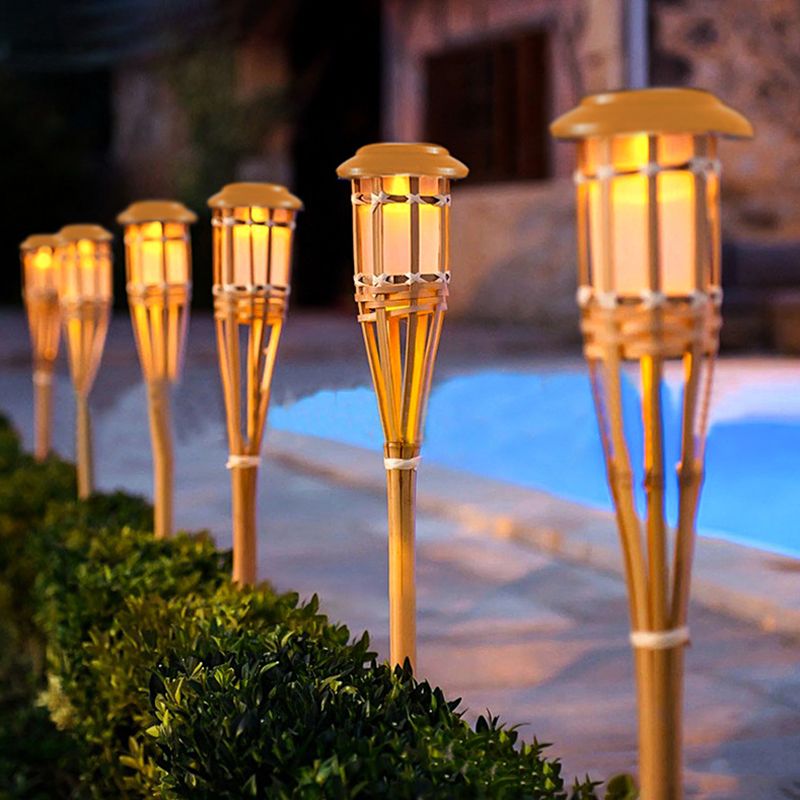 Torch Shaped Courtyard LED Lawn Light Decorative Solar Landscape Lighting in Warm Light