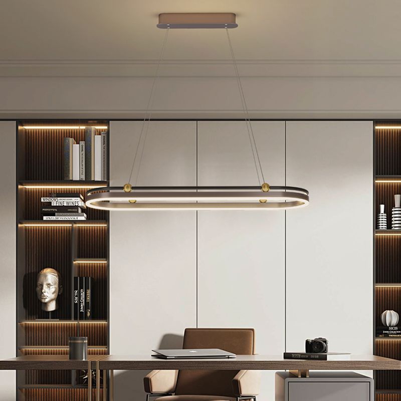 Dining Room Modern Island Light Fixture LED Linear Aluminum Pendant Light