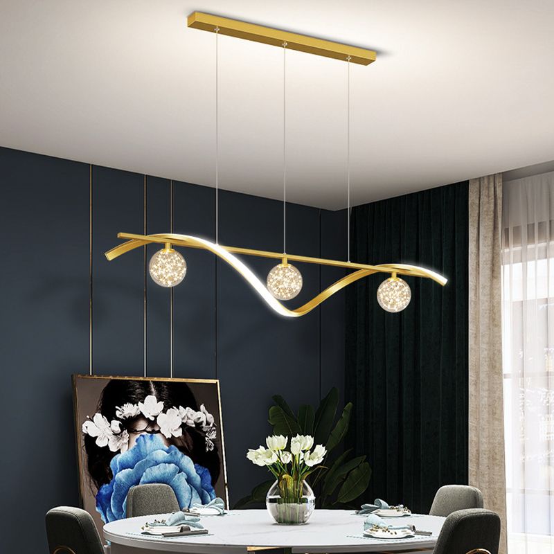 LED Island Light Modern Island Hanging Light with Acrylic Shade for Living Room