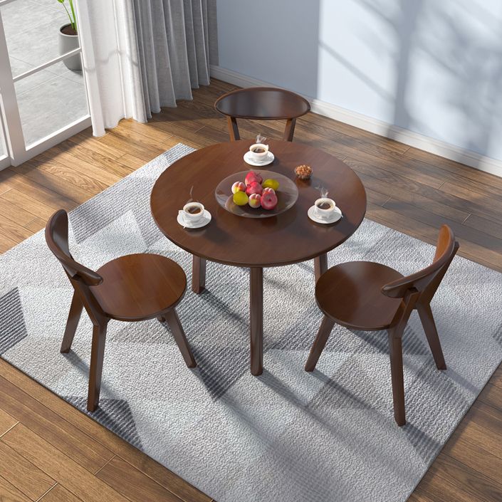 Modern Style Dining Table Round Rubberwood Dining Table for Home Use