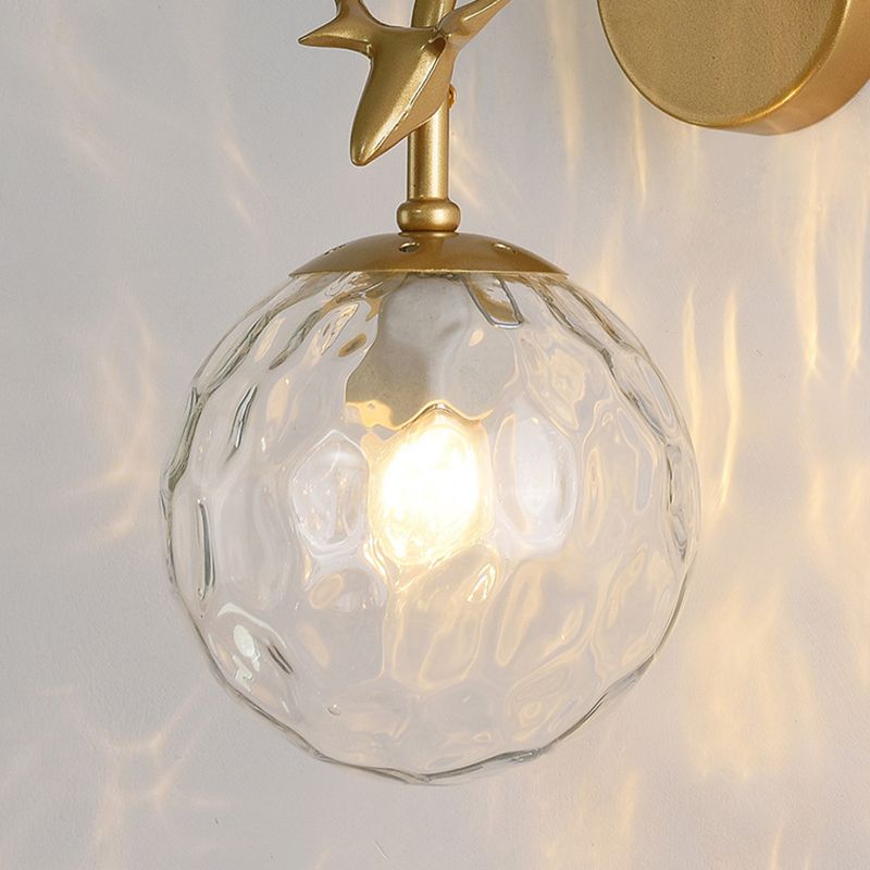 Glass Globe Sconce Light Modern 1-Light Sconce Light Fixture