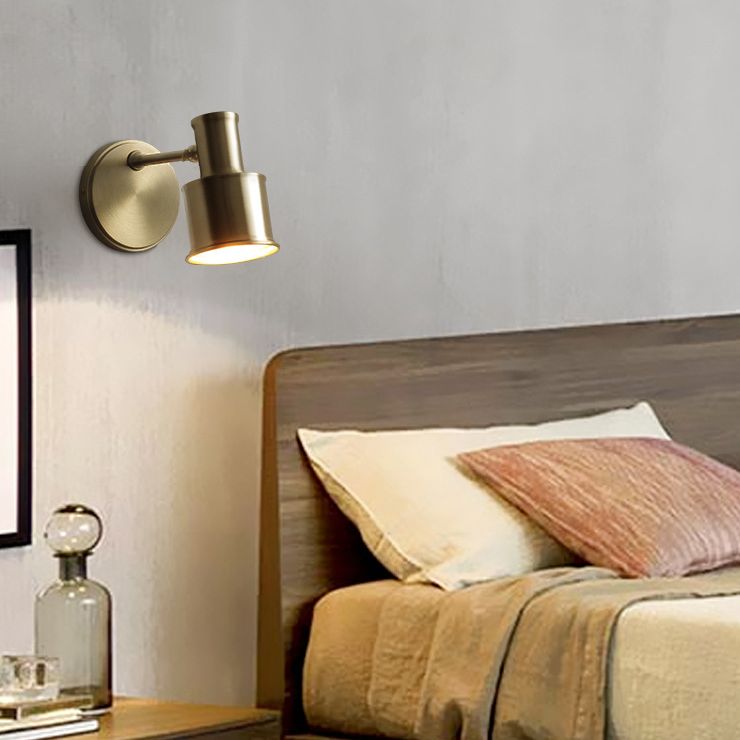 1-Light Simplicity Brass Wall Sconce Angle Adjustable Design Postmodern Style Wall Mount Light for Bedroom