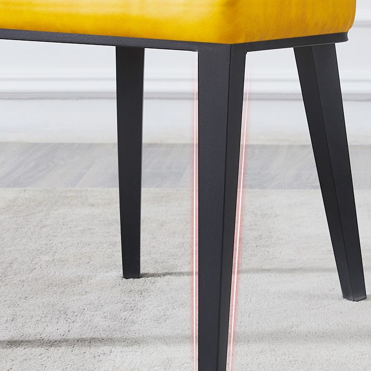 Sillas de comedor de cuero contemporáneas con respaldo lateral y patas de metal para uso en restaurantes