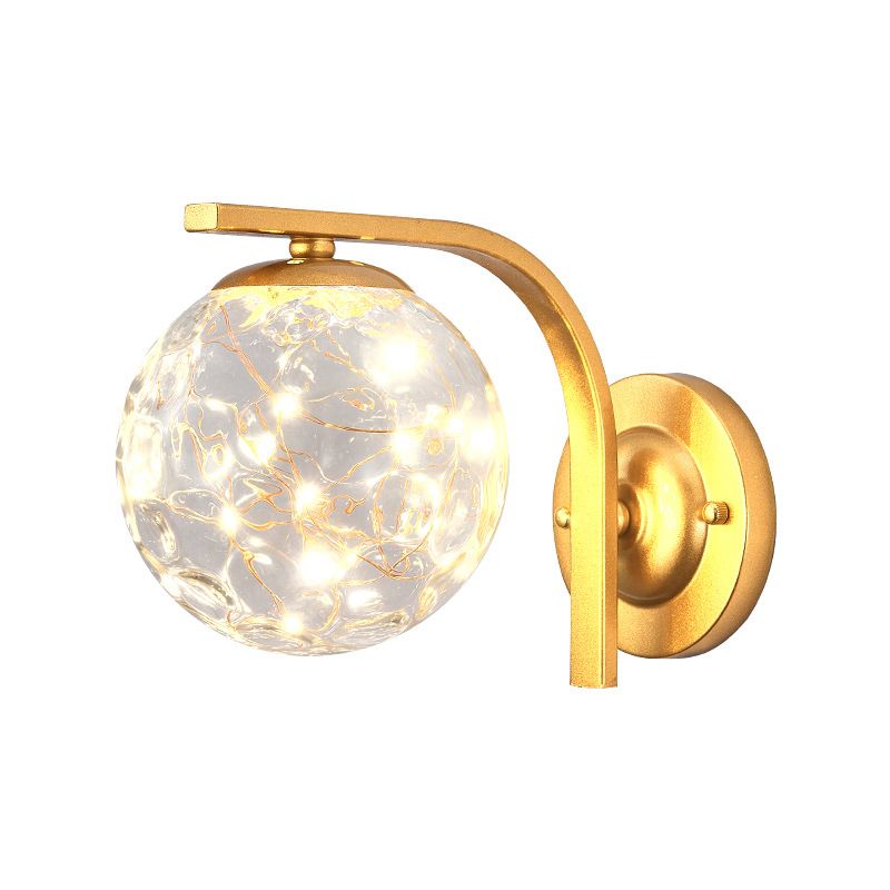 Iron LED Wall Light in Modern Creative Style Babysbreath Glass Wall Sconce for Interior Spaces