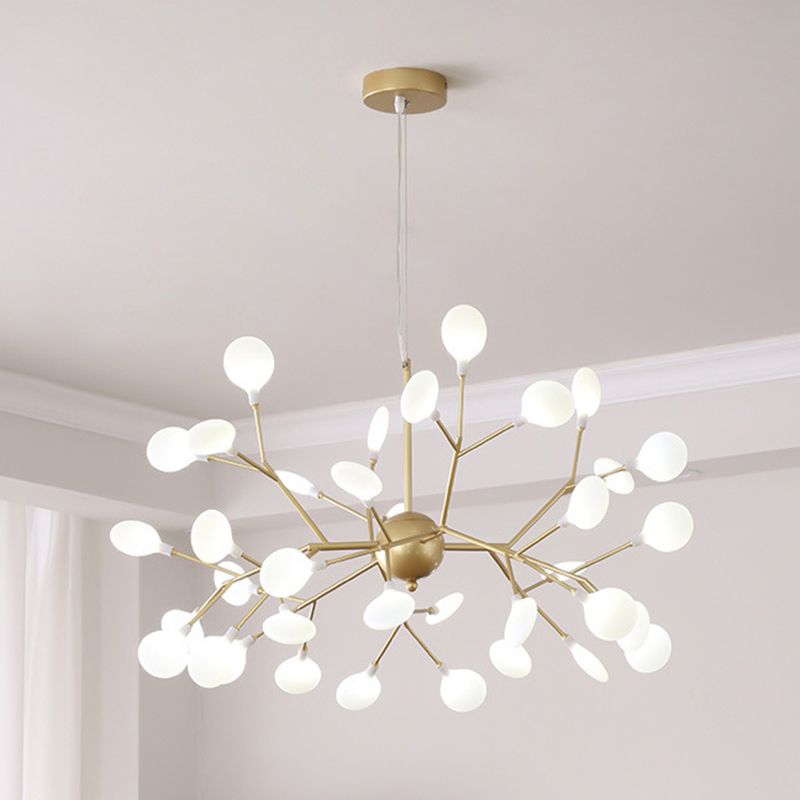 Gold Fireflies Chandelier Light Fixture Simplistic Acrylic Pendant Chandelier for Bedroom