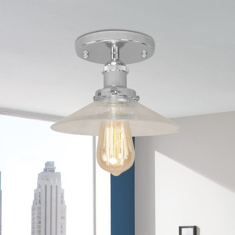 Soucoupe en verre givré, éclairage semi-affleurant, luminaire de cuisine vintage à 1 ampoule, noir/laiton/cuivre