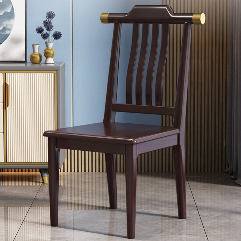 Wood Modern Patio Side Chair Slat Back Side Chair for Home Use