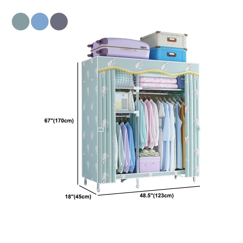 Contemporary Style Wardrobe Metal Wardrobe Closet with 1-Door