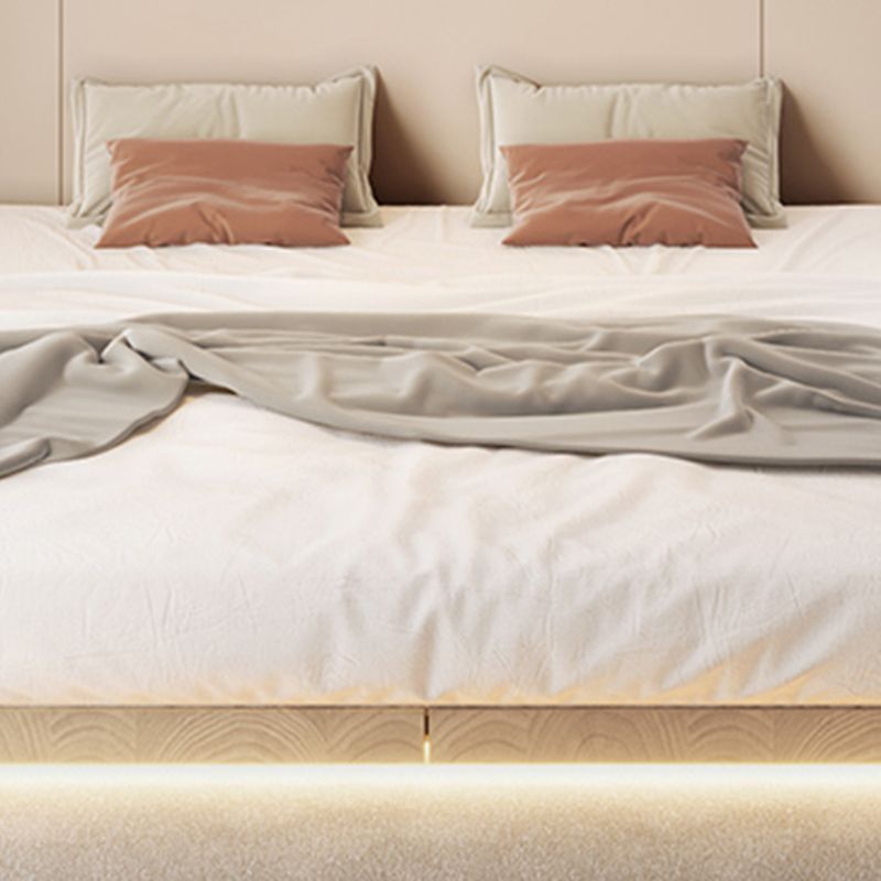 Pine Wood Platform Bed Frame in Natural,78.74 Inch Long with Legs