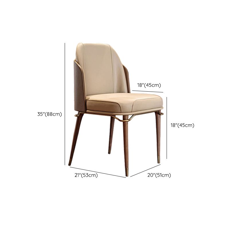 Glam Style Kitchen Dining Chairs Upholstered Side Chairs with Wood Legs