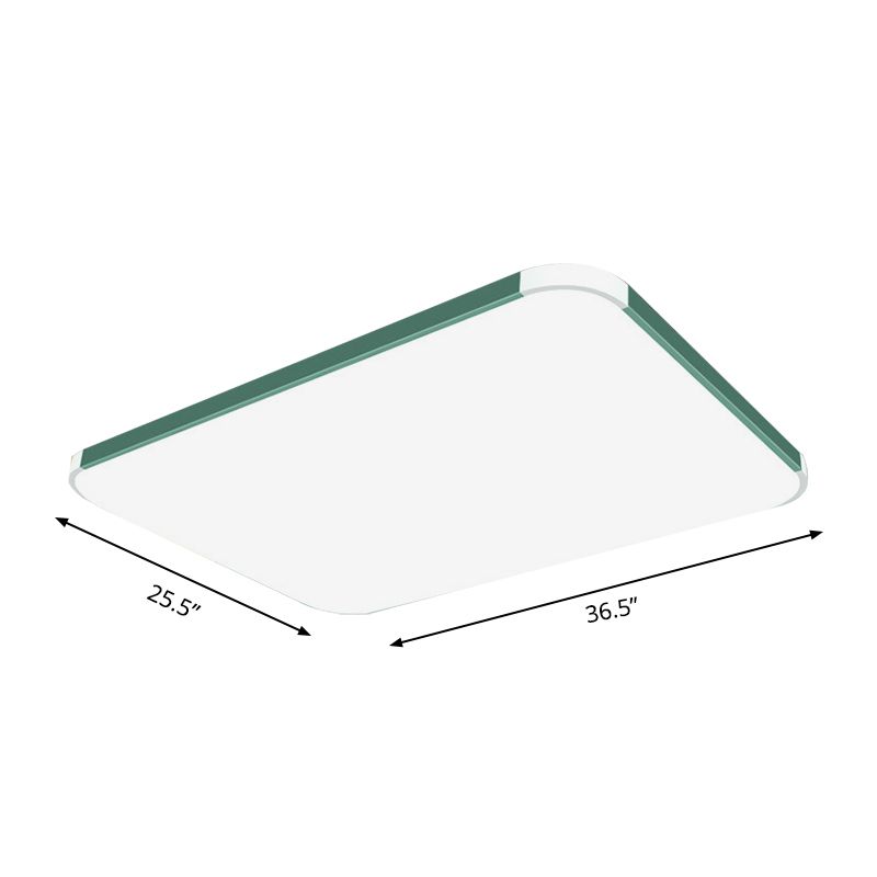 Geometric Flush Mount Lamp Macaron Acrylic Pink/Yellow/Blue LED Flush Mount Lamp, 12"/15"/17" Wide in White/Warm