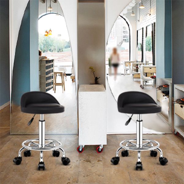 Modern Armless Backrest Counter Stool Steel Bedroom Bar Stool with Cushion