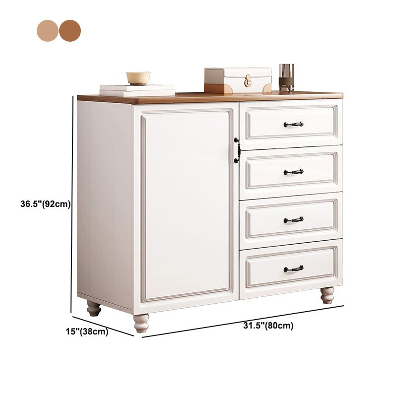 Wood Accent Cabinet with Drawers 14.96" Wide Modern Standard Side Cabinet