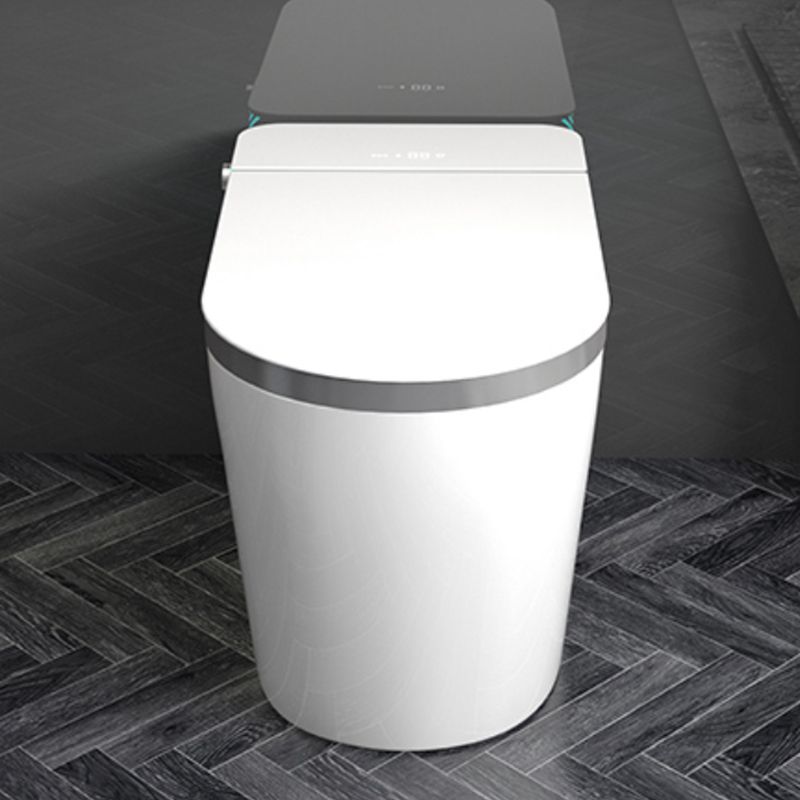 Contemporary Ceramic Flush Toilet Floor Mount Toilet with Seat for Washroom