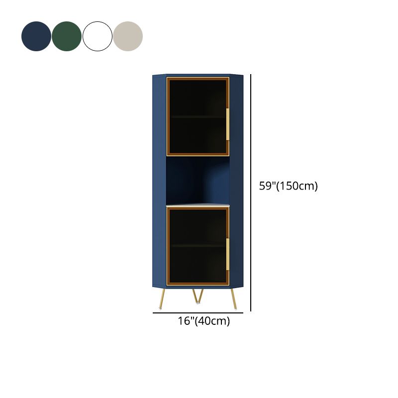 15.74" Wide Wood Corner Accent Cabinet with 2 Door Contemporary Side Cabinet