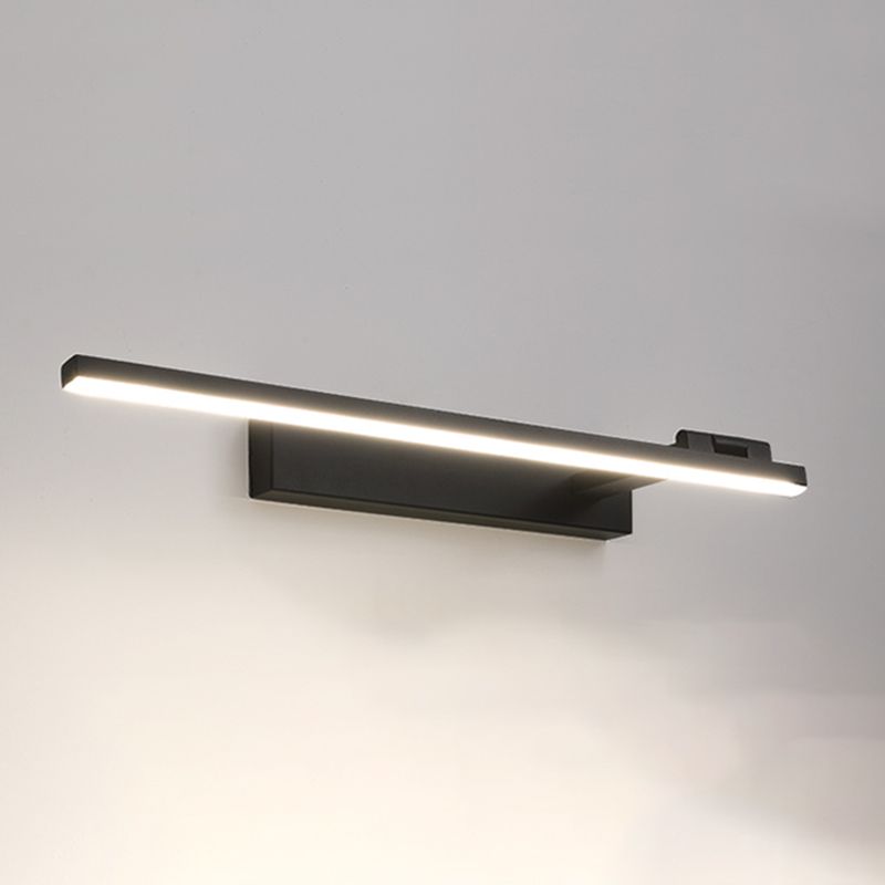 Metal Linear Shade Wall Lighting Modern Style Mirror 1 Light Wall Mounted Light Fixture