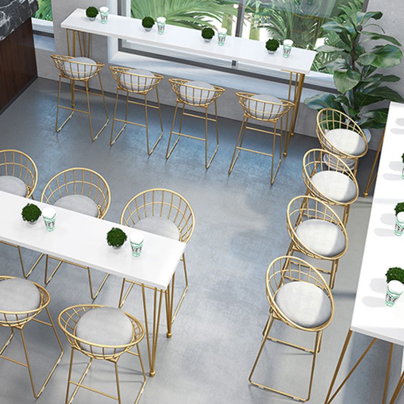 Glam 1/5/9 Pieces Counter Height Set Rectangle White Legs Indoor Pub Dining Set