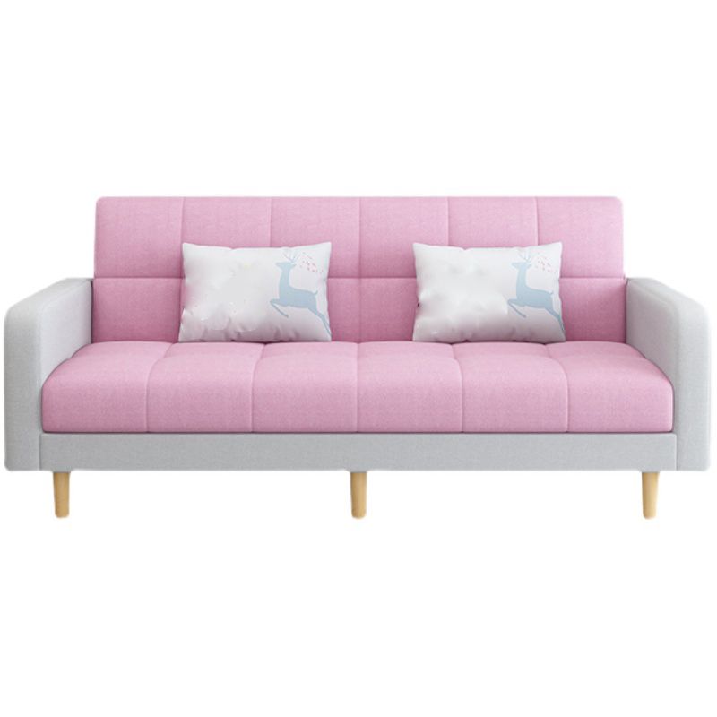 Contemporary Biscuit Back Convertible Square Arm Stationary Sofa