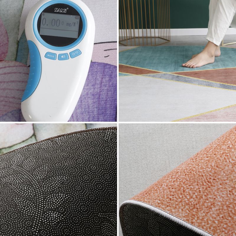 Apricot Tone Modern Indoor Rug Polyester European Print Carpet Easy Care Rug for Home Decoration