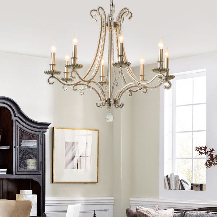 Silver Chandelier Light Fixtures Sputnik Traditional Ceiling Light Fixture for Bedroom