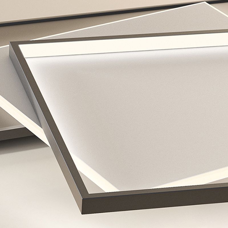 Plafonnier carré encastré moderne en acrylique pour chambre à coucher, luminaire LED encastré en noir et blanc