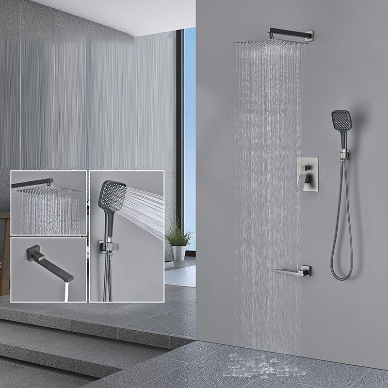 Modern Shower Combo Brass Adjustable Shower Head Temperature Control Shower System