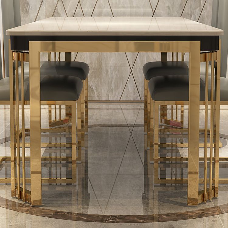 Metall traditionelles Luxus -Rechteck -Innentisch Sintered Stone Tisch mit Beinen