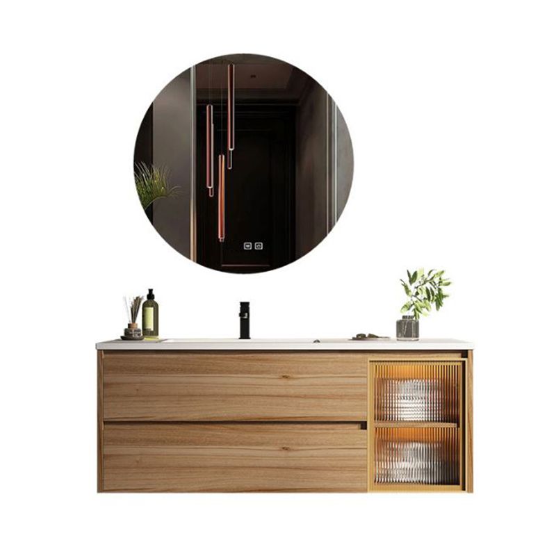 Modern Bathroom Sink Vanity Solid Color Vanity Cabinet with Mirror