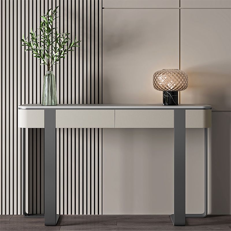 Modern Stone Accent Table Stain Resistant 33.46" Tall Console Table