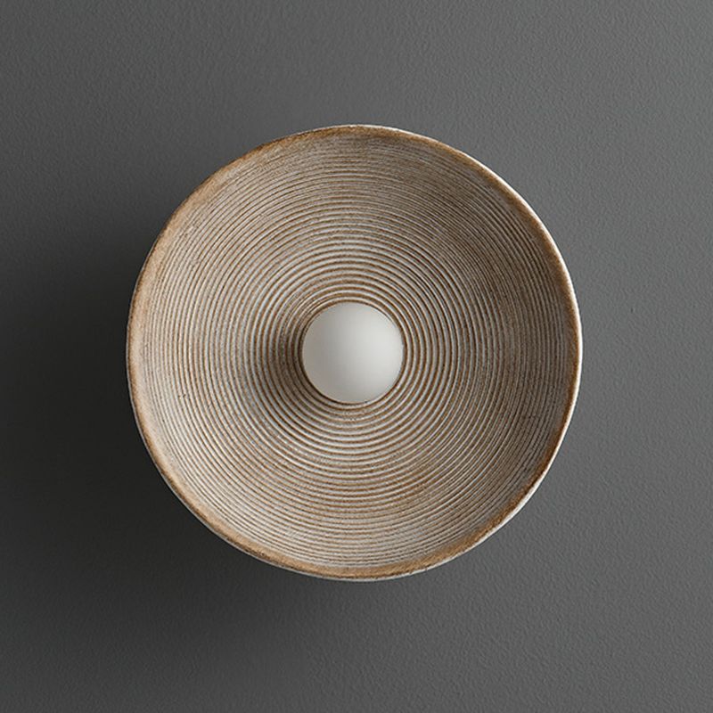 Contemporary Lighting White/Brown Wall Light for Room and Foyer