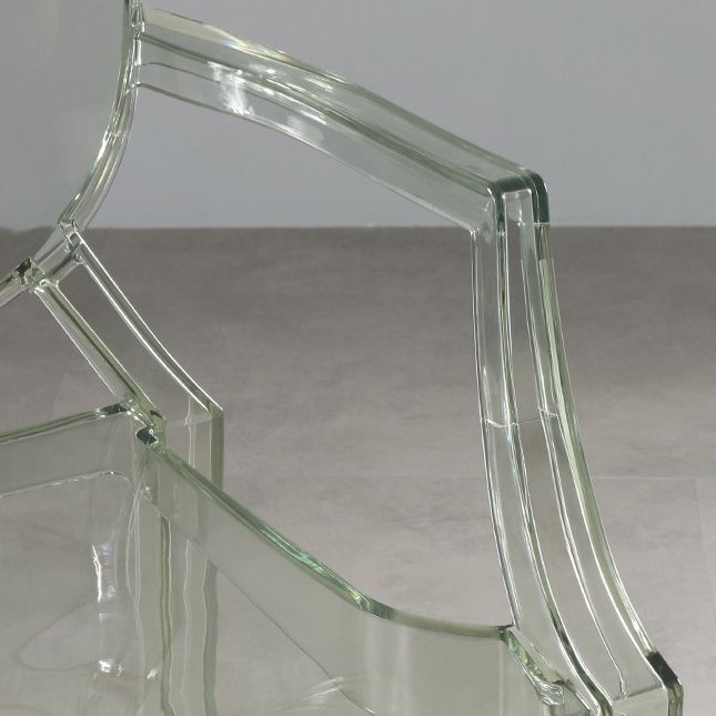 Silla lateral de comedor de plástico de estilo nórdico, sillas laterales con brazo para cocina