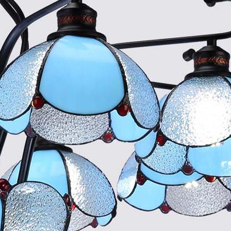 Black SmaswoPed Hanging Chandelier barocco 6/8 Luci kit di luce in vetro bianco/giallo/blu per soggiorno