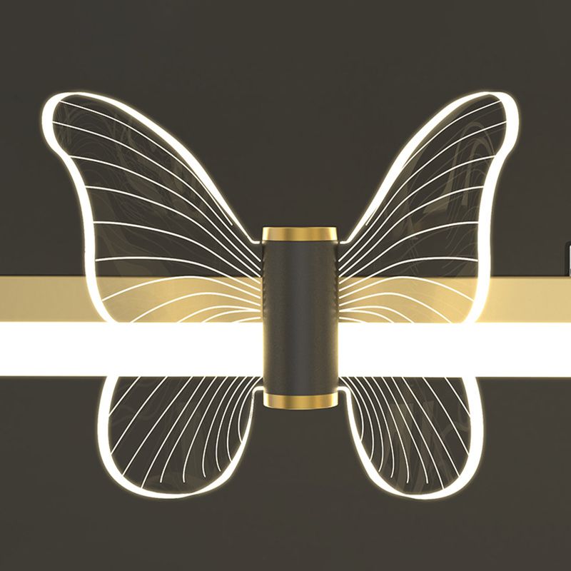 Linear Island Light Modern Lighting Chandelier Metal 1 Light Pendant Light Fixture