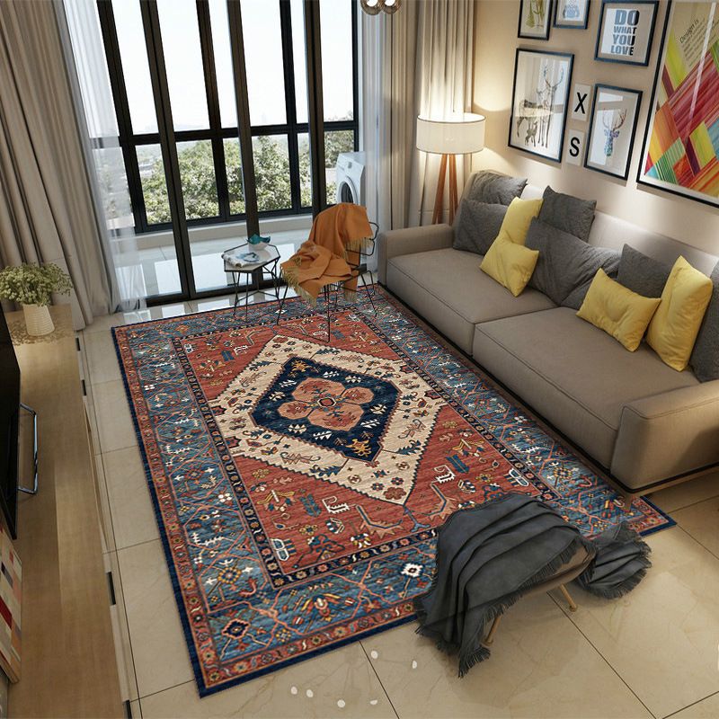 Tappeto floreale multicolore in poliestere area marocchina moquette non slittamento tappeto per animali domestici in lavatrice per salotto