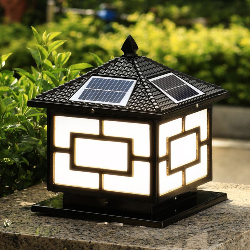 Contemporary Pillar Light Household Solar Lighting Fixture for Backyard