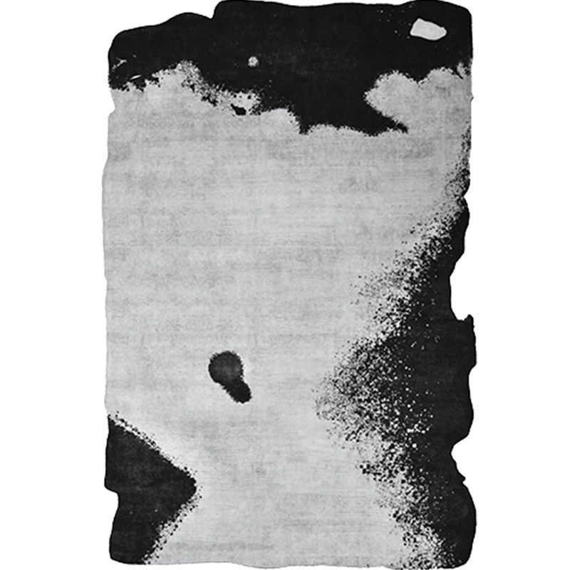 Trendy Washable Rug Modern Gray Polyester Rug Novelty Shape Carpet for Home Decor