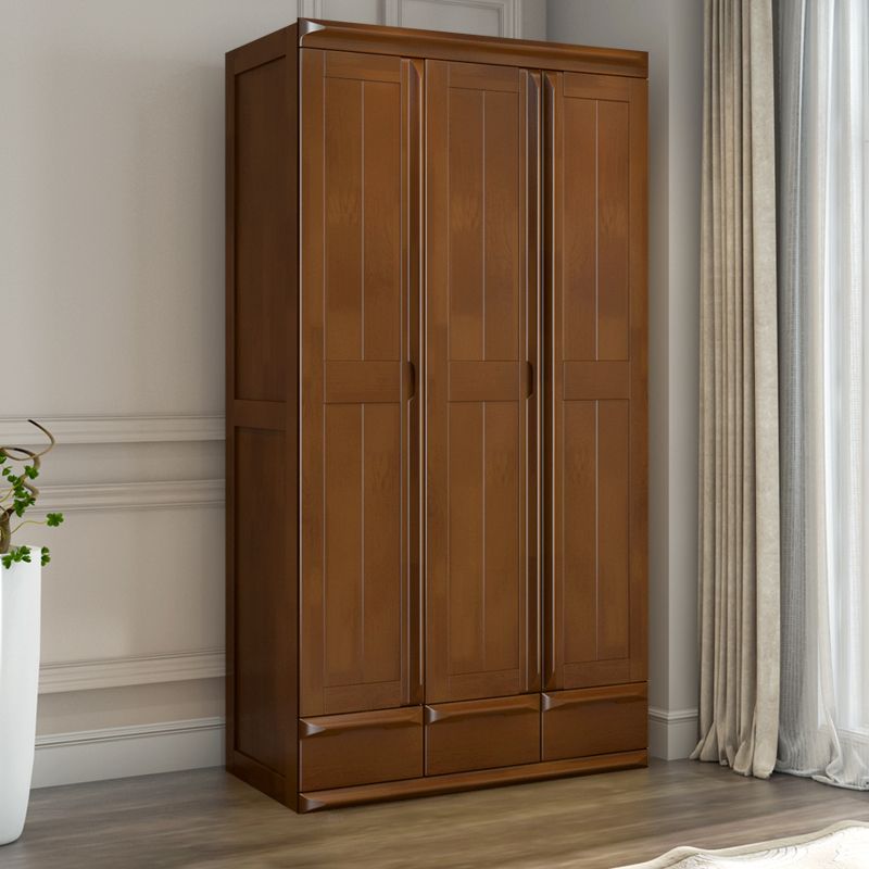 Rubberwood Wardrobe Cabinet With Drawer Traditional Wardrobe Closet
