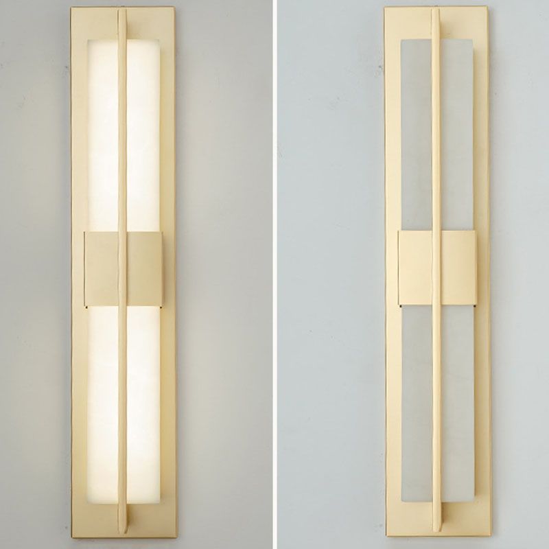 Moderner Marmorrechteck-Wandleuchte 1-Licht-Leuchtenlicht für Wohnzimmer