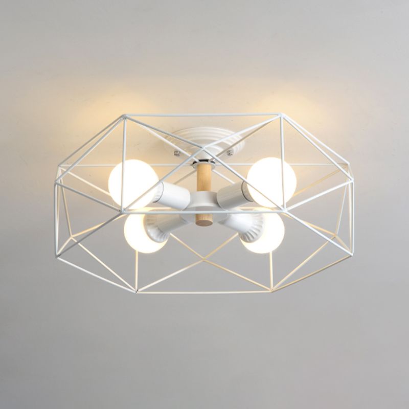 Simple Ceiling Lamp Metal Ceiling Mount Light with Metal Shade for Living Room