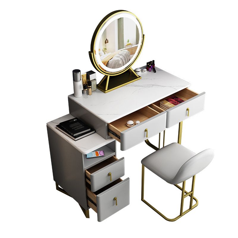 Bedroom Make-up Vanity 33.46" L Glam Dressing Table with 4 Drawers