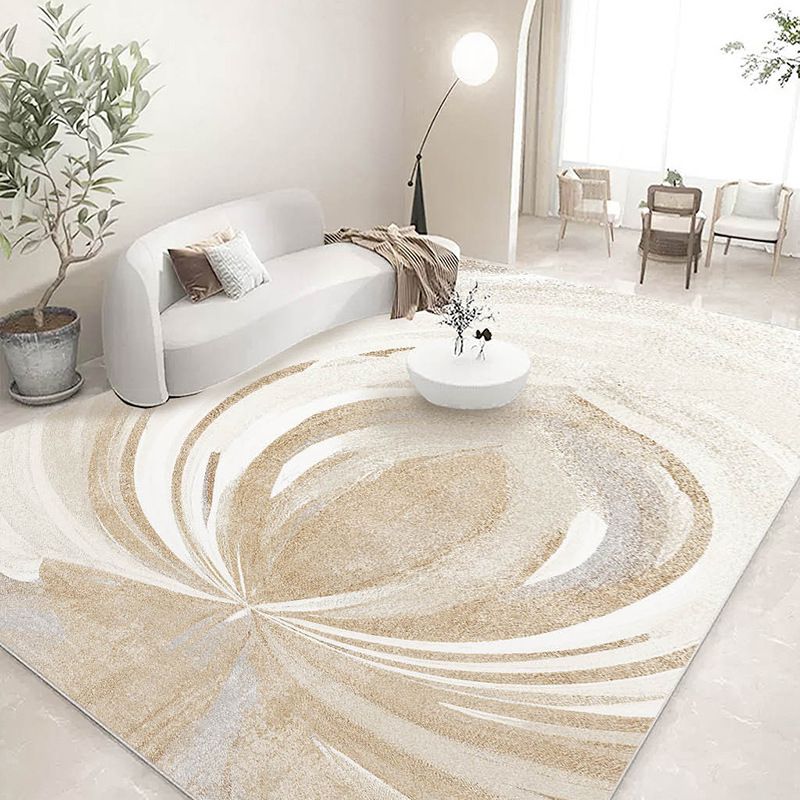 Light Brown Modern Carpet Graphic Polyester Carpet Tear Resistant Carpet for Living Room
