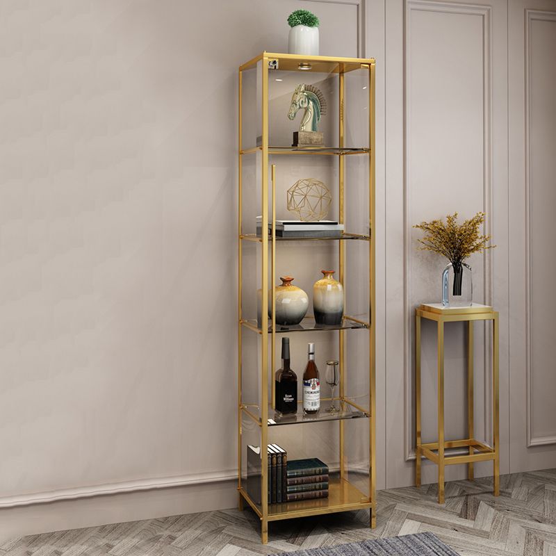 Glam Curio Cabinet Glass Doors Display Cabinet with Door for Living Room