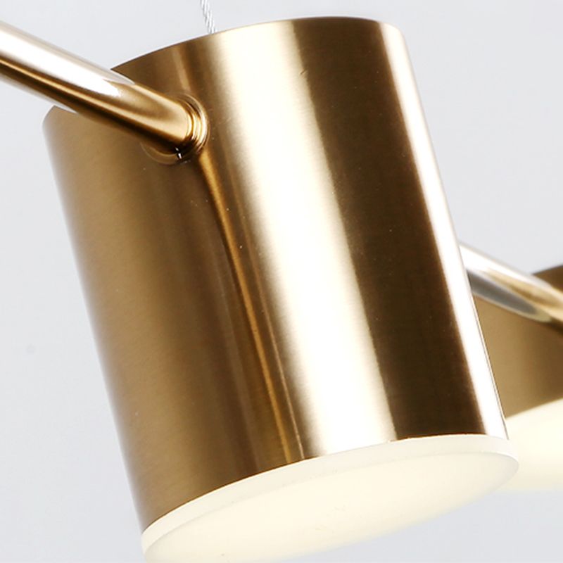 Cylinder Island Lighting Fixtures Contemporary Metal Island Chandelier Lights for Kitchen