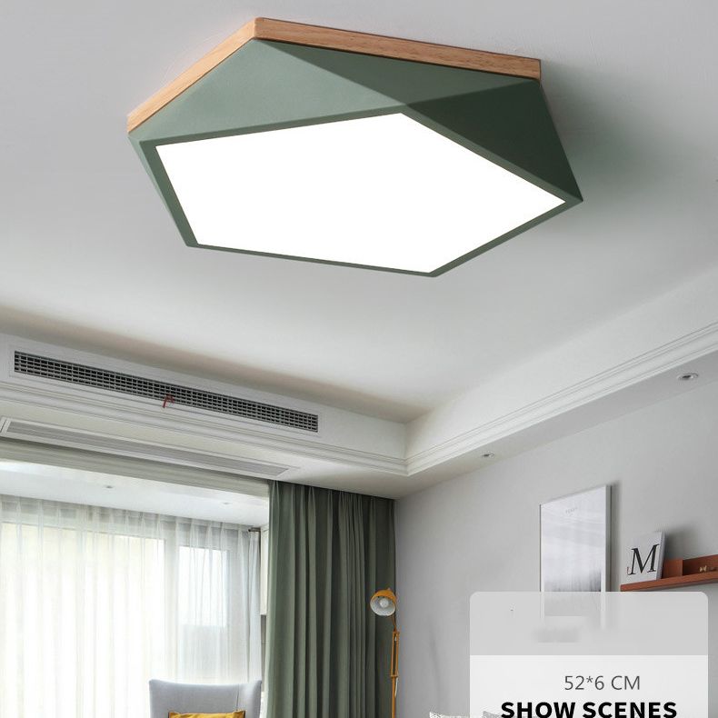 Acrylic Geometric LED Flush Mount in Modern Concise Style Iron Macaron Ceiling Light for Bedroom
