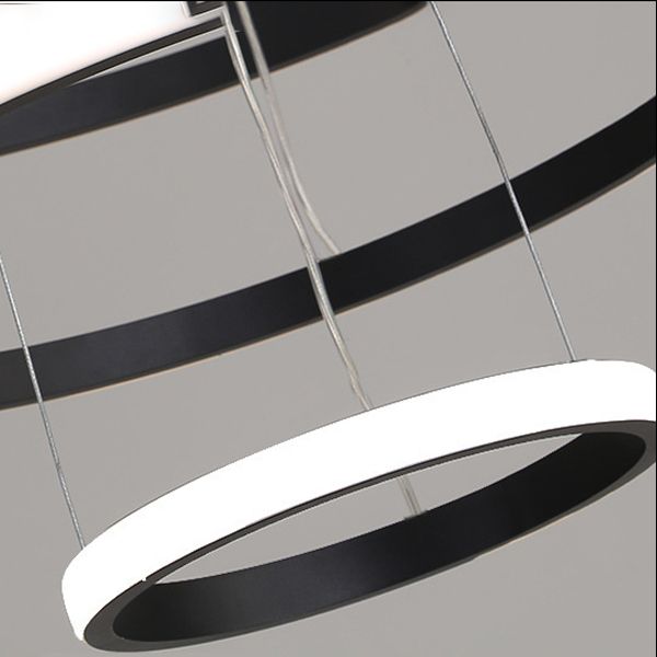 Multi Lights Metal Pendant Lighting Armatures Rings Modern Style Chandelier Lamp